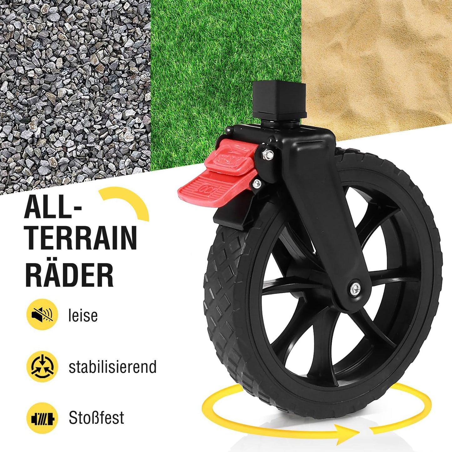 Faltbarer Bollerwagen mit Geländereifen 160L 150KG