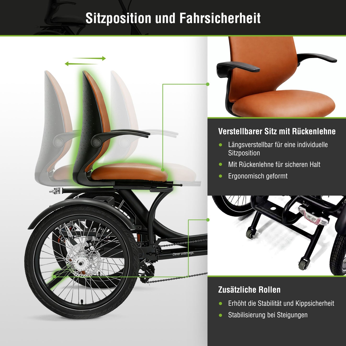 E-Dreirad T6 Comfort, faltbar