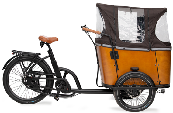 SachsenRAD E-Lastenrad T2 Grand Vintage mit Wetterschutz, Kinder, Familie, Transport, Lastenrad, Transportrad, Cargobike, E-Lastenfahrrad, Elektro-Lastenrad, E-Bike, Leipzig, kaufen, Shimano 7-Gang-Schaltung, Hydraulische Scheibenbremsen,