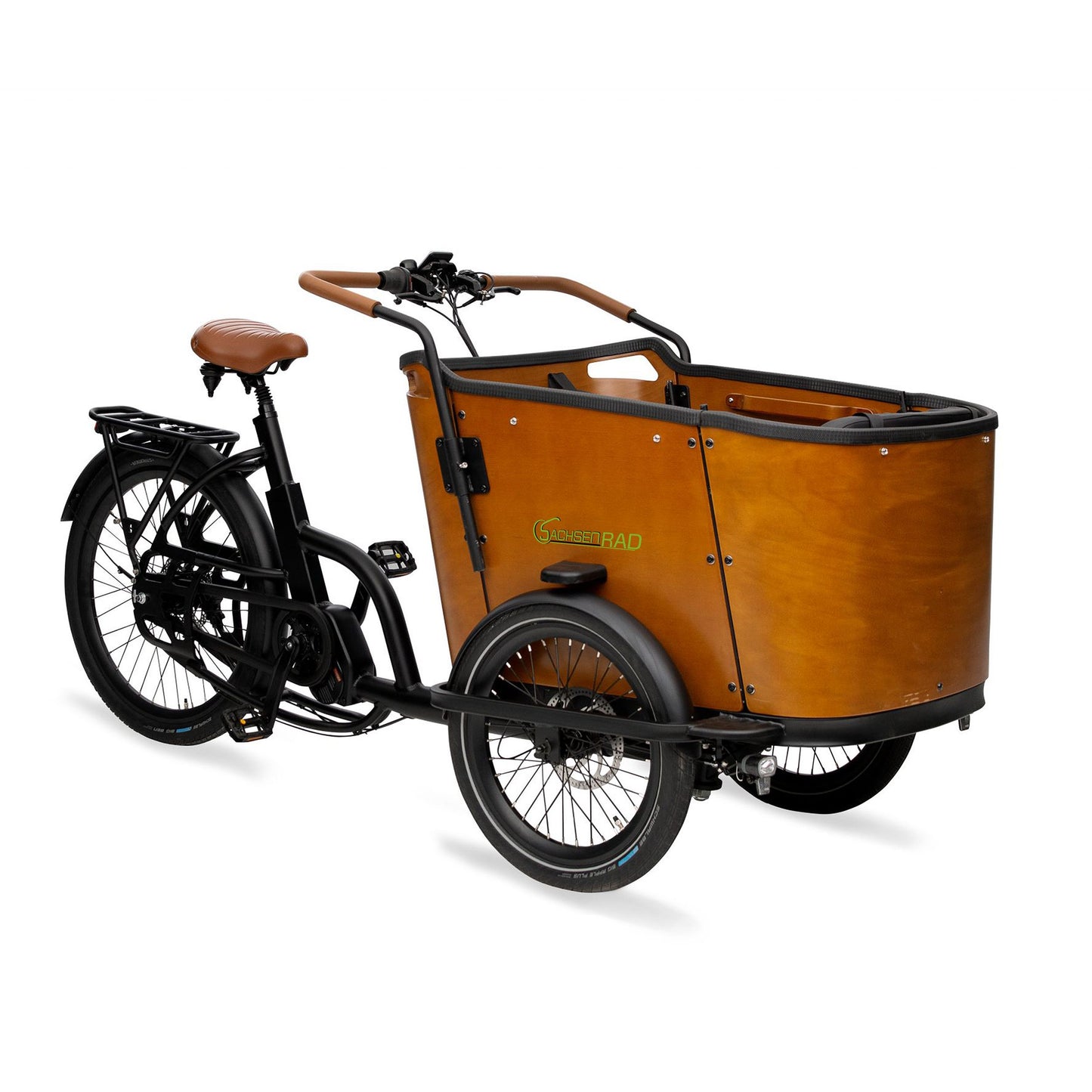 SachsenRAD E-Bike Lastenrad T2 Grand Vintage - Seitenansicht von rechts, Lastenrad, Transportrad, Cargobike, E-Lastenfahrrad, Elektro-Lastenrad, Kinder, Familie, Transport, E-Bike, Leipzig, kaufen, Shimano 7-Gang-Schaltung, Hydraulische Scheibenbremsen,