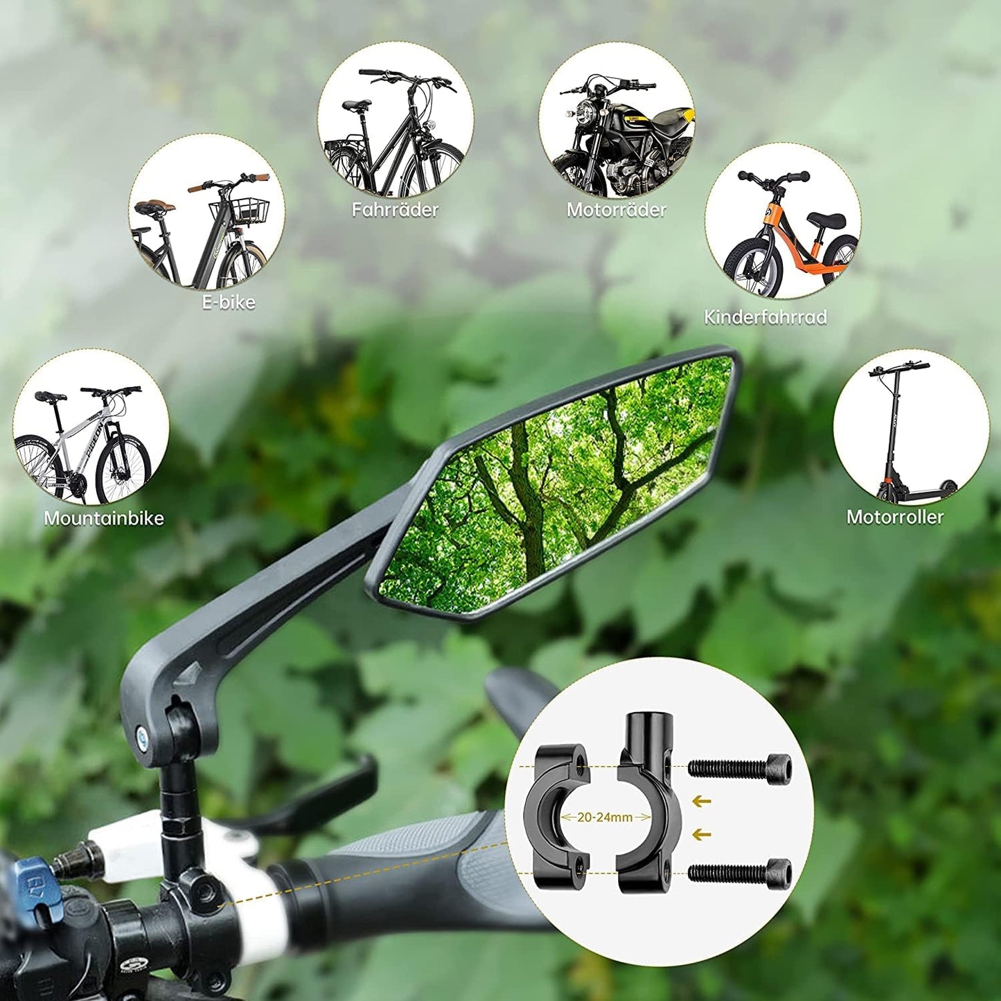 Bicycle rearview mirror set Vista