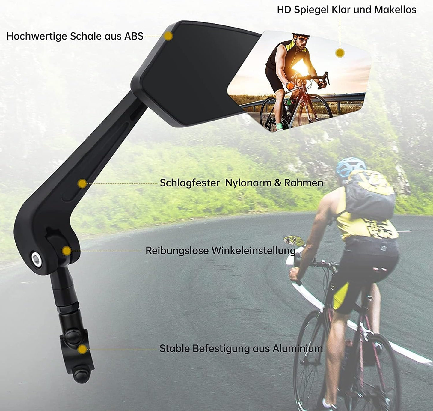 Bicycle rearview mirror set Vista