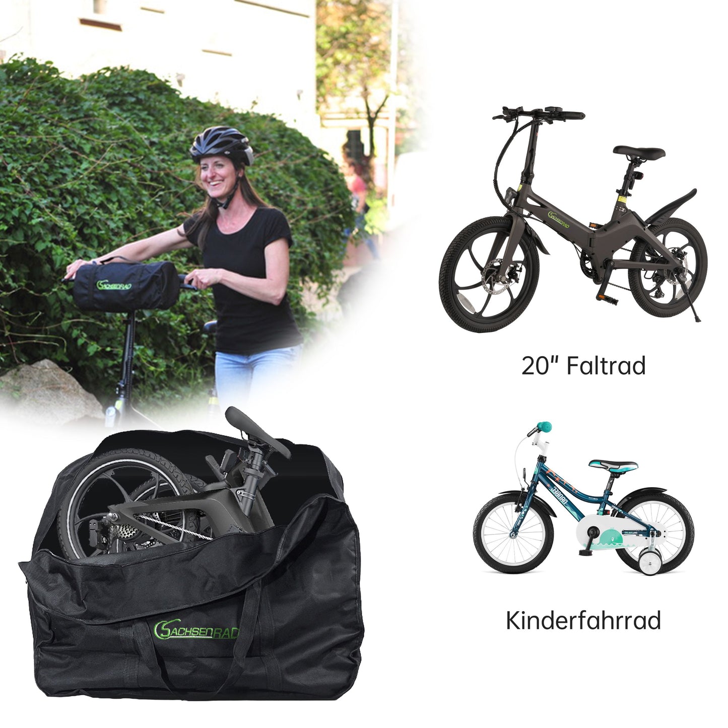 Folding bike transport bag for SachsenRAD F2 / F11 / F12