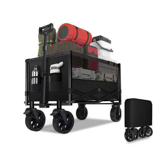 Faltbarer Bollerwagen mit Geländereifen 160L 150KG