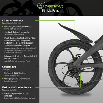 E-folding bike F11 MagPuma with transport bag 