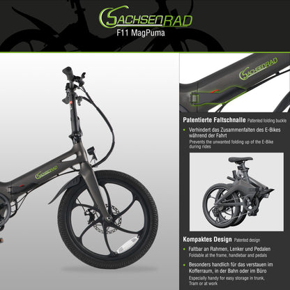 E-folding bike F11 MagPuma with transport bag 