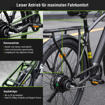 E-Trekking Mountainbike R8R Flex III  mit Riemenantrieb
