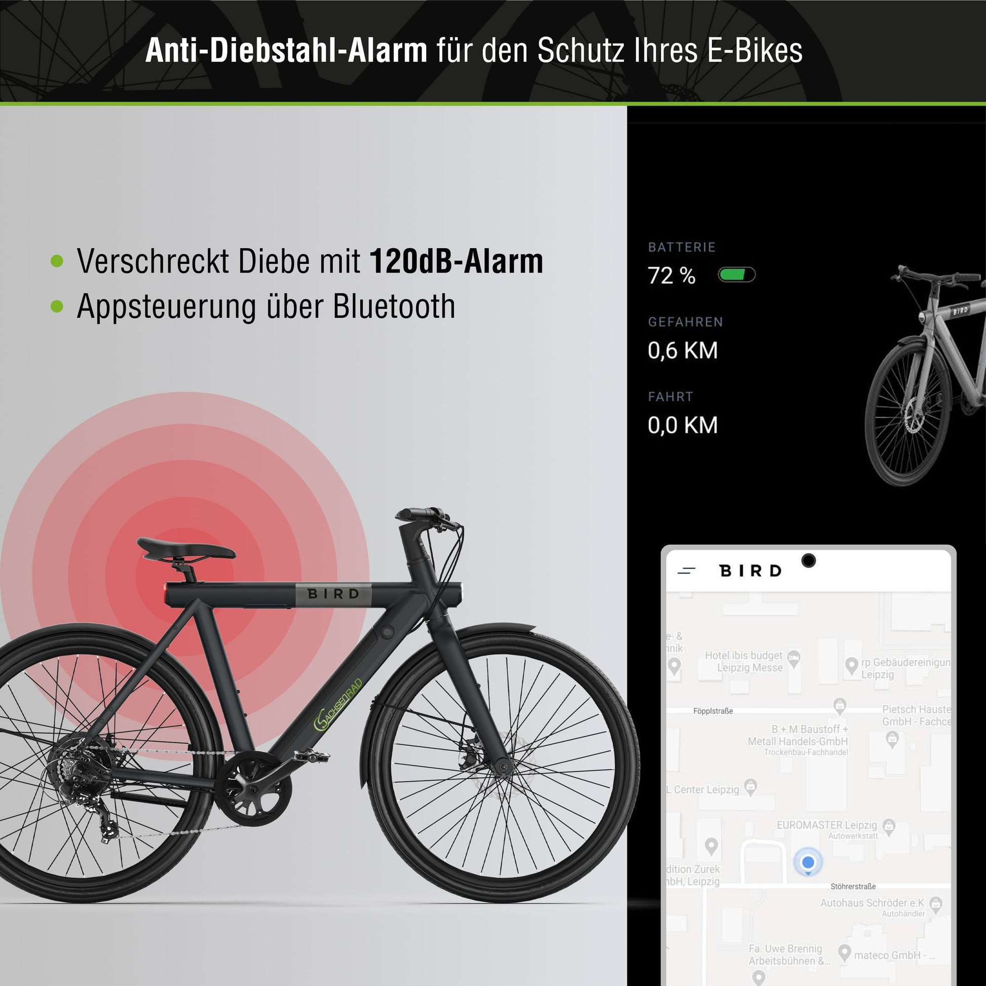 urban city e bike xbird c6m SachsenRAD xBird E-CityBIKE C6M Connect affordable e-bike