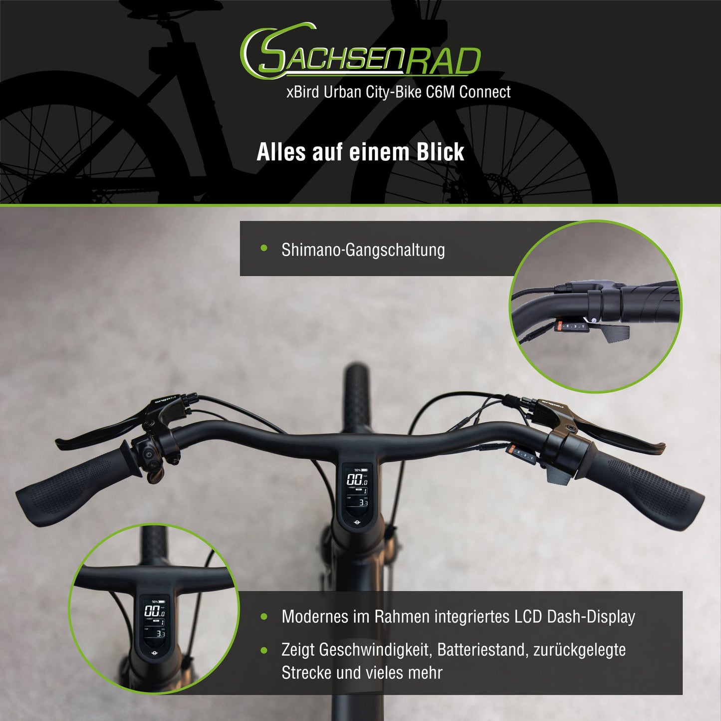 xBird Urban E-City Bike C6M Connect