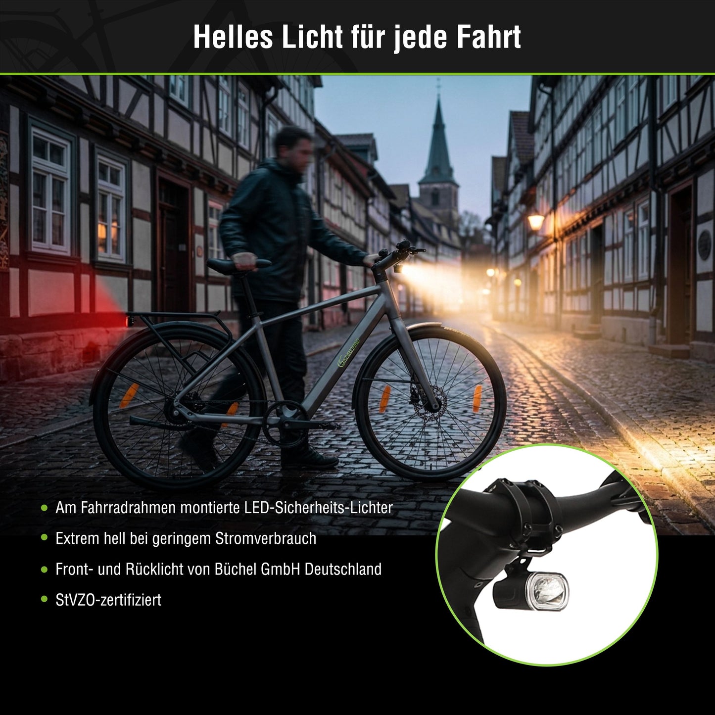Urban City E-Bike C3M Roma II, grau, mit KI-Unterstützung