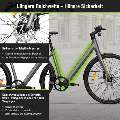 Urban City E-Bike C3V Roma II, grau, mit KI-Unterstützung