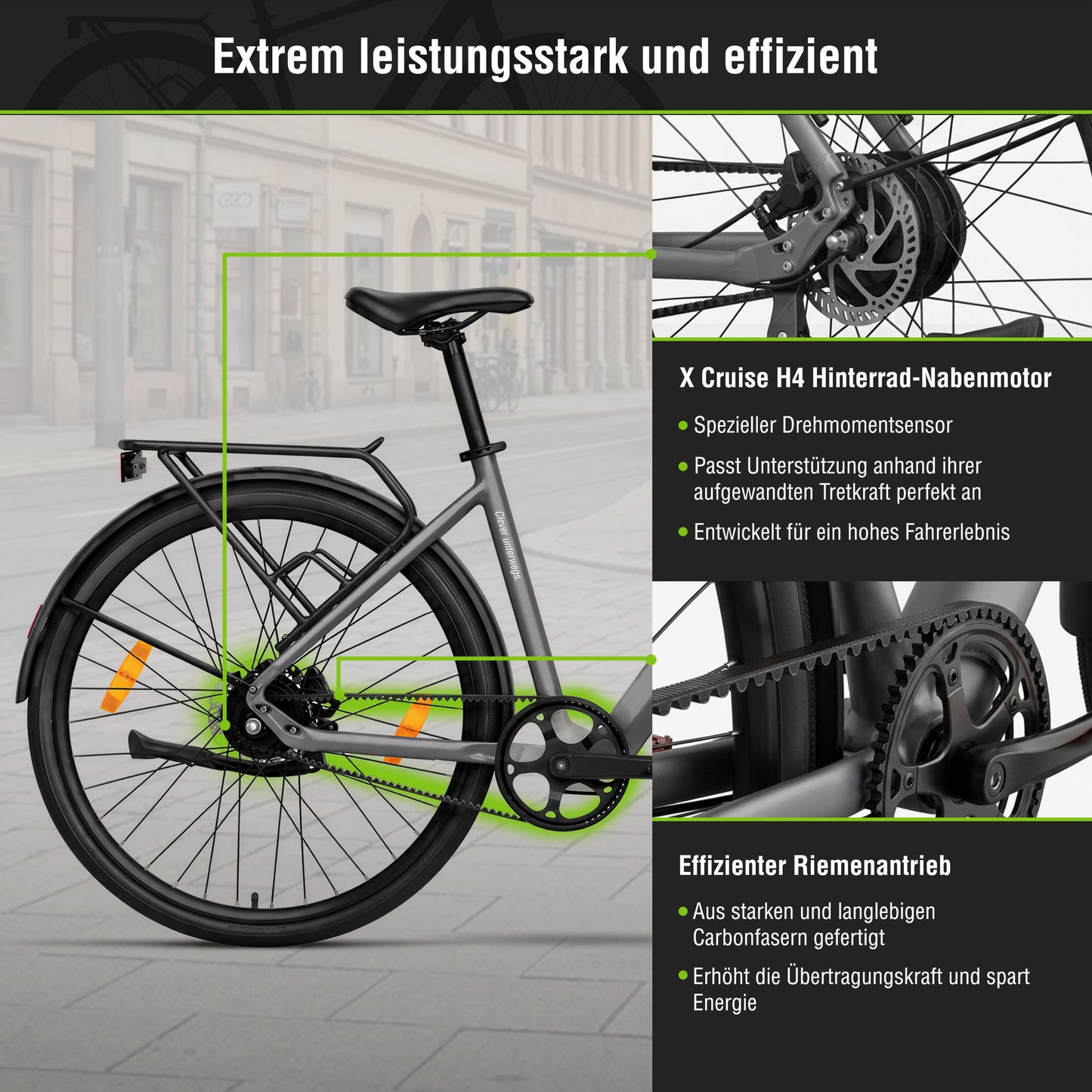 Urban City E-Bike C3V Roma II, grau, mit KI-Unterstützung
