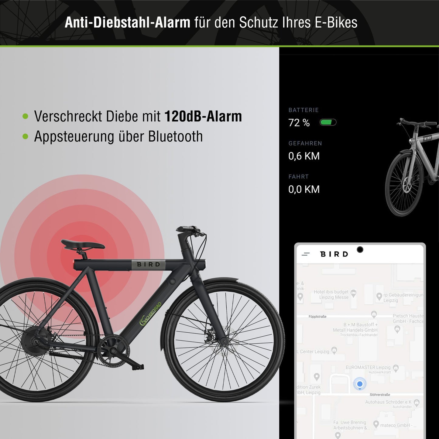 xBird C6R Connect Urban E-City-Bike – mit Riemenantrieb