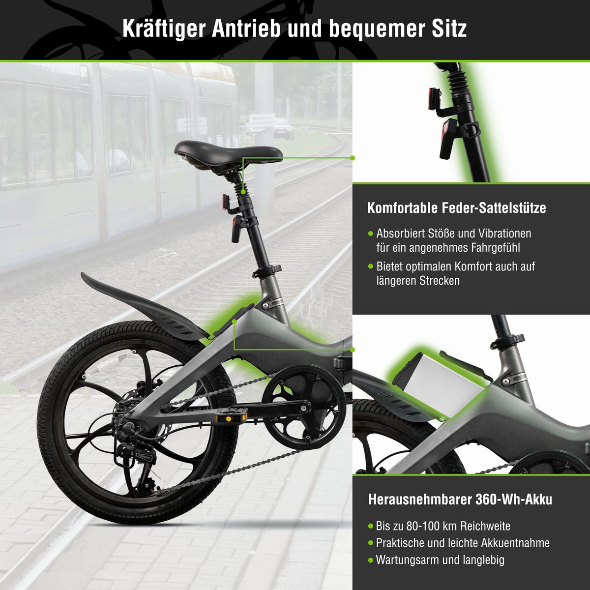[Gebraucht] E-Faltrad F11 Pro MagPuma mit Transporttasche und Rückspiegel
