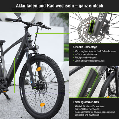 E-Trekking Mountainbike R8R Flex III  mit Riemenantrieb