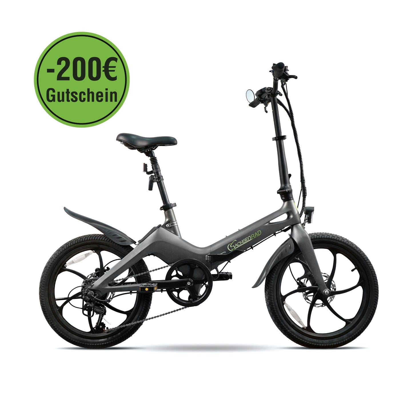 E-Faltrad F11 Pro MagPuma mit Transporttasche und Rückspiegel
