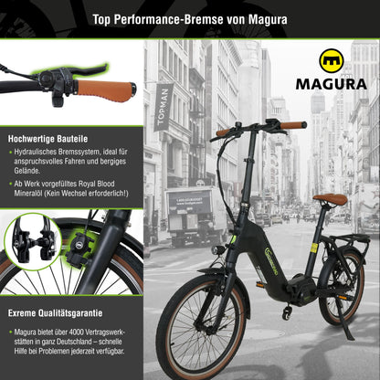 E-Faltrad F3B Centro mit Rücktrittbremse