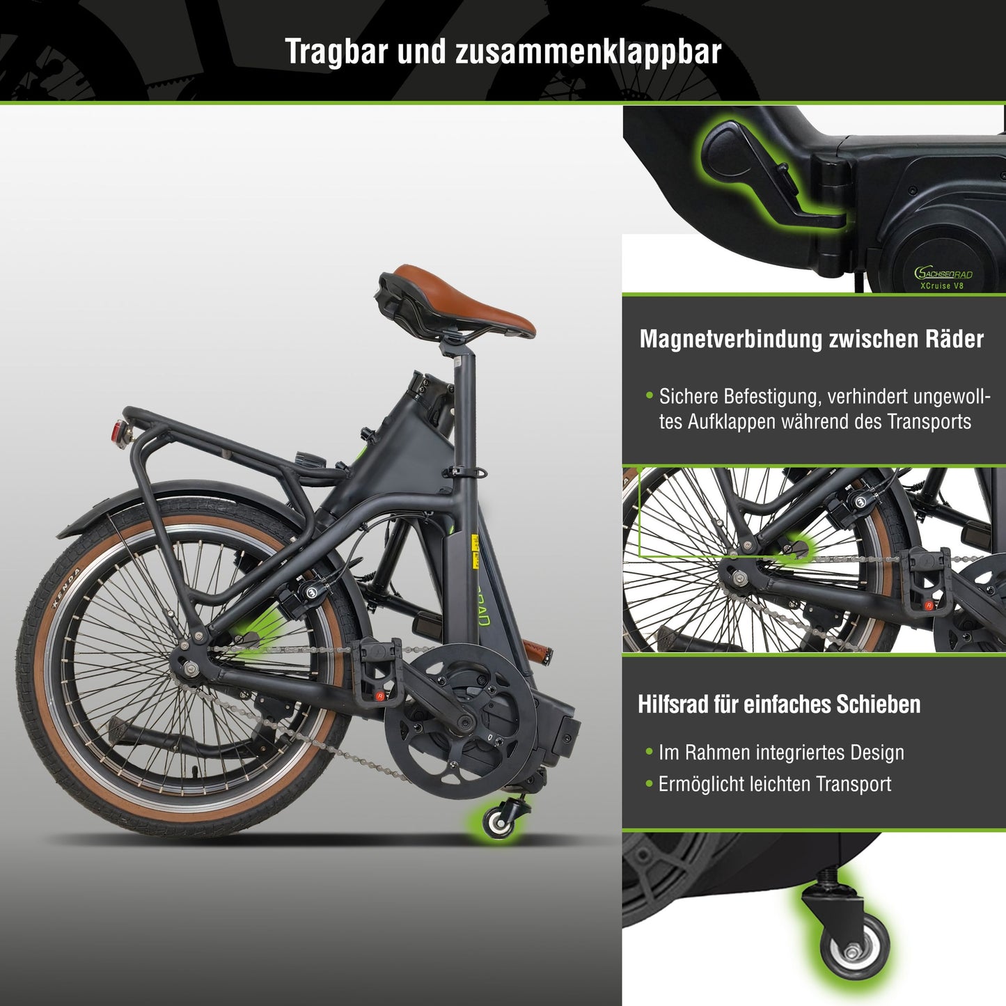 E-Faltrad F3B Centro mit Rücktrittbremse