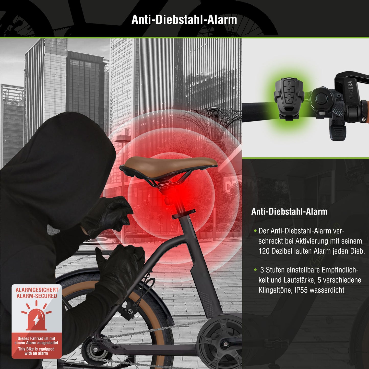 E-Faltrad F3B Centro mit Rücktrittbremse