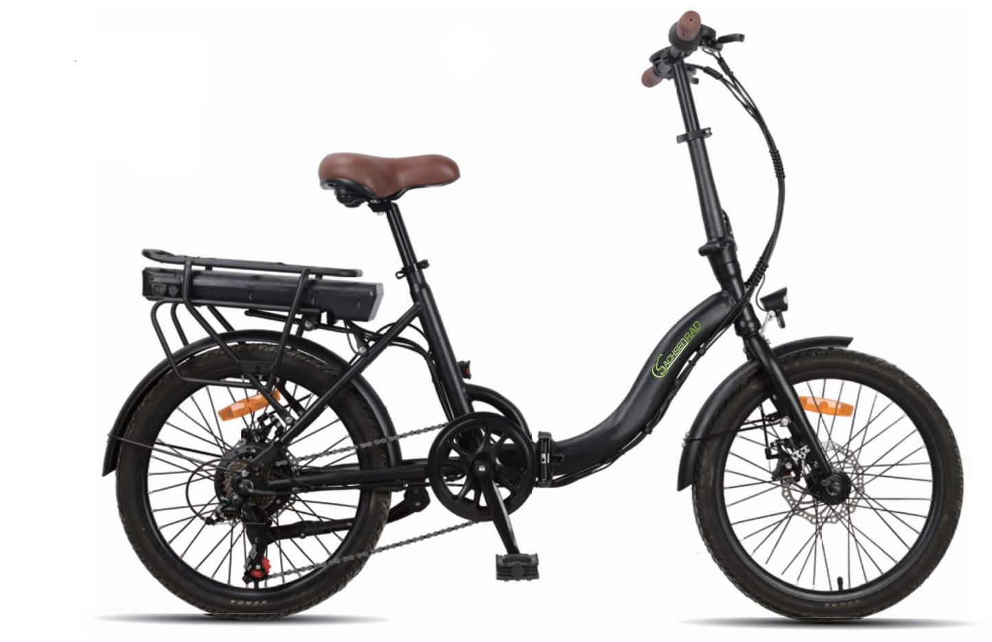 E-Faltrad E-Klapprad SachsenRAD F2 Farmers Folding Klapprad Klappbike Boot Stadt Folding Bike Faltrad E-Bike Seitenansicht rechts