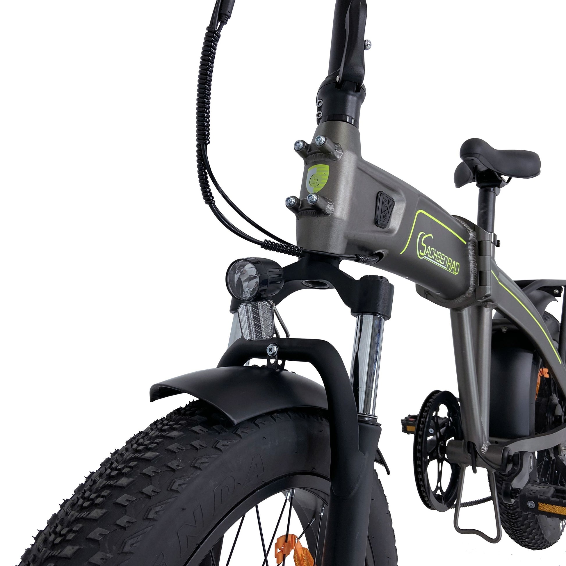 safari klapprad SachsenRAD E-Folding Bike Folding Bike F6 Safari 20" inch StVZO Fatbike | Internal cable routing | High-quality anodizing
